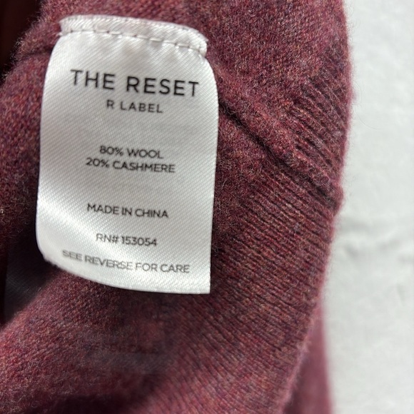 THE RESET R LABEL grey cashmere wool blend v neck collared sweater sz XS - Picture 5 of 5